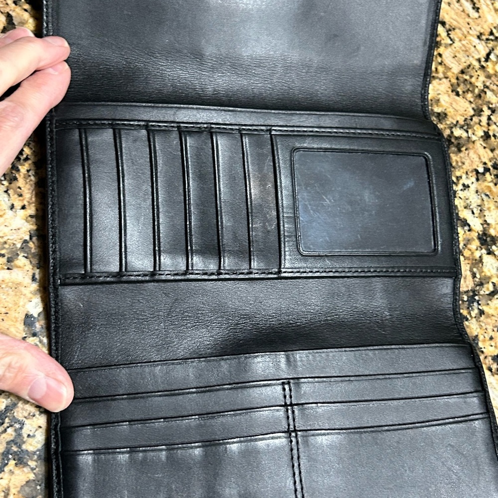 Coach Black Leather Wallet with Silver Buckle - Picture 2 of 10
